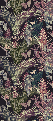 Rolgordijn voor het raam Exotische planten en vogels