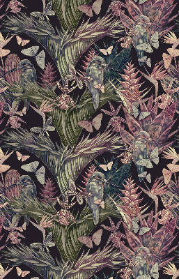 Rolgordijn voor het raam Exotische planten en vogels