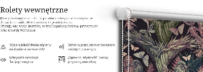 Rolgordijn voor het raam Exotische planten en vogels