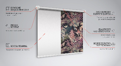 Rolgordijn voor het raam Exotische planten en vogels