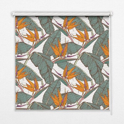 Rolgordijn verduisterend Bloemen en bladeren