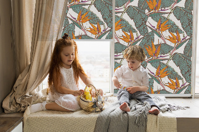 Rolgordijn verduisterend Bloemen en bladeren