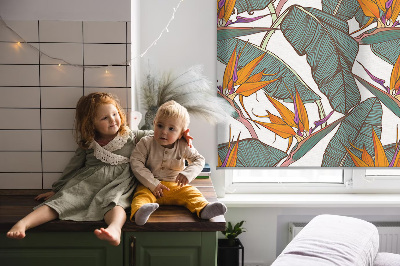 Rolgordijn verduisterend Bloemen en bladeren