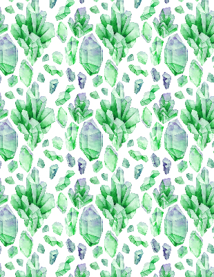 Rolgordijn voor het raam Groene kristallen