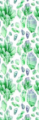 Rolgordijn voor het raam Groene kristallen