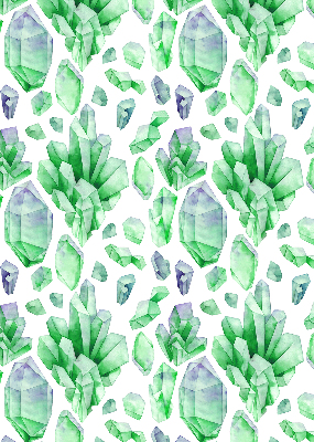 Rolgordijn voor het raam Groene kristallen