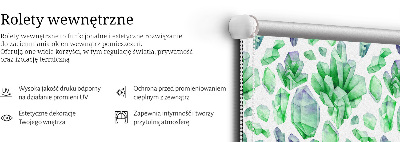 Rolgordijn voor het raam Groene kristallen