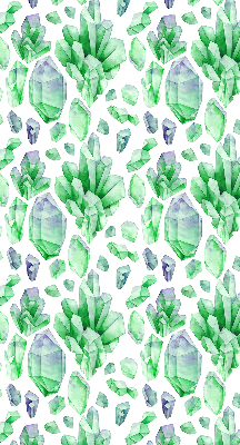 Rolgordijn voor het raam Groene kristallen