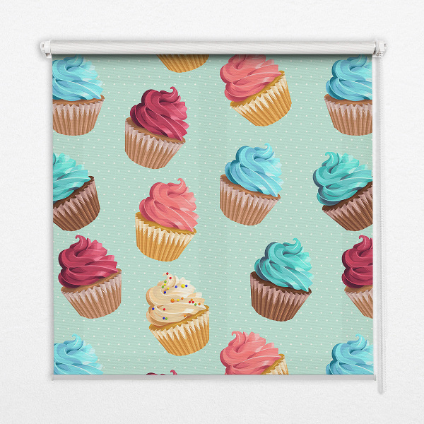 Rolgordijn voor het raam Cupcakes