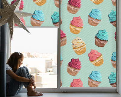 Rolgordijn voor het raam Cupcakes