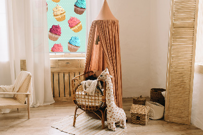 Rolgordijn voor het raam Cupcakes