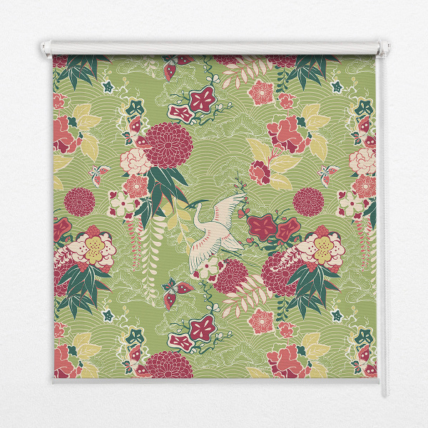 Rolgordijn verduisterend Reiger en planten