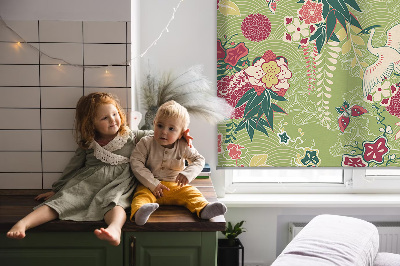 Rolgordijn verduisterend Reiger en planten