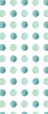 Rolgordijn voor het raam Turquoise stippen op een witte achtergrond