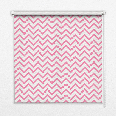Rolgordijn verduisterend Horizontale roze zigzaglijnen