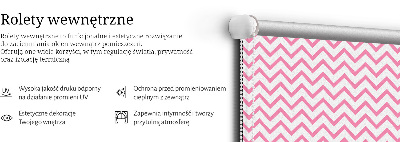 Rolgordijn verduisterend Horizontale roze zigzaglijnen