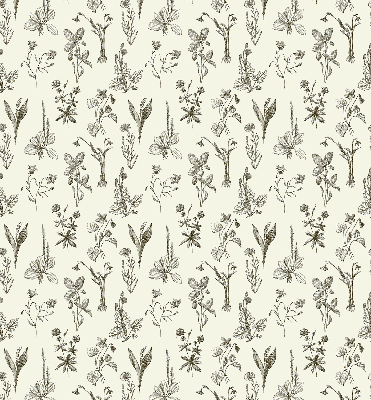 Rolgordijn verduisterend Getekende bloemen