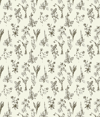 Rolgordijn verduisterend Getekende bloemen