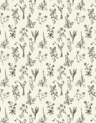 Rolgordijn verduisterend Getekende bloemen