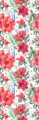 Rolgordijn voor het raam Rode bloemen