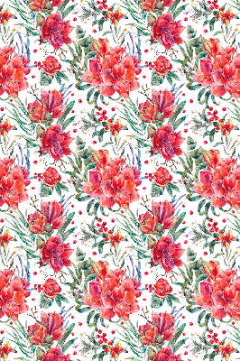 Rolgordijn voor het raam Rode bloemen