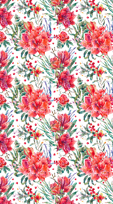 Rolgordijn voor het raam Rode bloemen