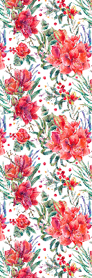 Rolgordijn voor het raam Rode bloemen