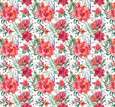 Rolgordijn voor het raam Rode bloemen