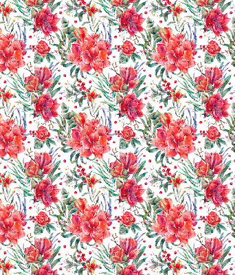 Rolgordijn voor het raam Rode bloemen