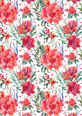 Rolgordijn voor het raam Rode bloemen