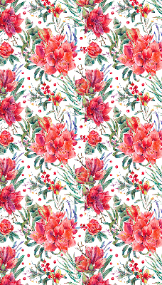 Rolgordijn voor het raam Rode bloemen