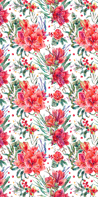 Rolgordijn voor het raam Rode bloemen