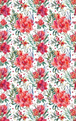 Rolgordijn voor het raam Rode bloemen