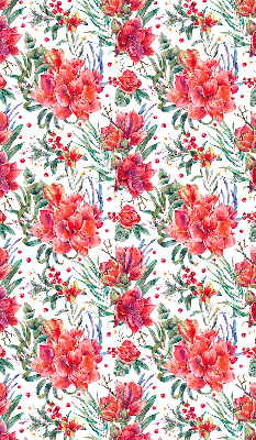 Rolgordijn voor het raam Rode bloemen