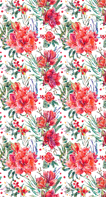 Rolgordijn voor het raam Rode bloemen