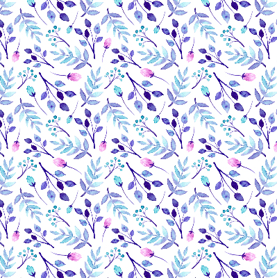 Rolgordijn verduisterend Blauwe bloemen