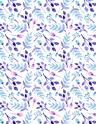 Rolgordijn verduisterend Blauwe bloemen