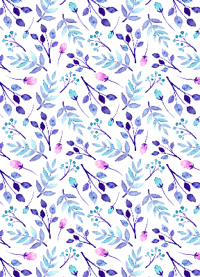 Rolgordijn verduisterend Blauwe bloemen