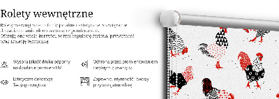 Rolgordijn voor het raam Hanen