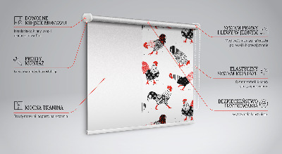 Rolgordijn voor het raam Hanen