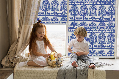 Rolgordijn verduisterend Blauw patroon