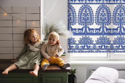 Rolgordijn verduisterend Blauw patroon