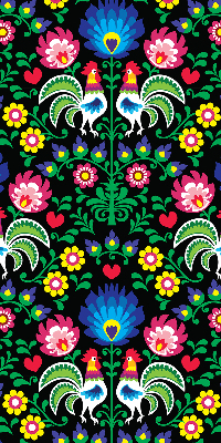 Rolgordijn voor het raam Kleurrijke hanen