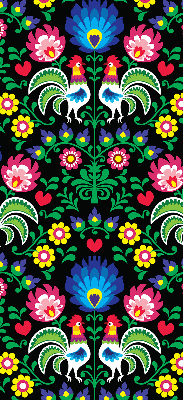 Rolgordijn voor het raam Kleurrijke hanen