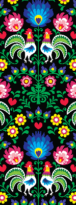 Rolgordijn voor het raam Kleurrijke hanen