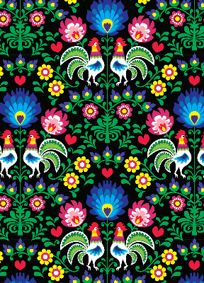 Rolgordijn voor het raam Kleurrijke hanen