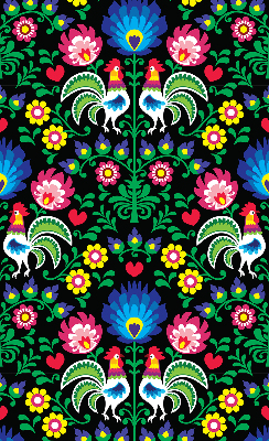 Rolgordijn voor het raam Kleurrijke hanen