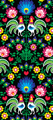 Rolgordijn voor het raam Kleurrijke hanen