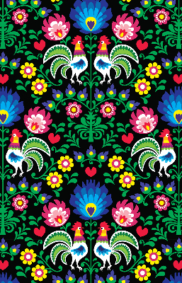 Rolgordijn voor het raam Kleurrijke hanen