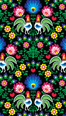 Rolgordijn voor het raam Kleurrijke hanen